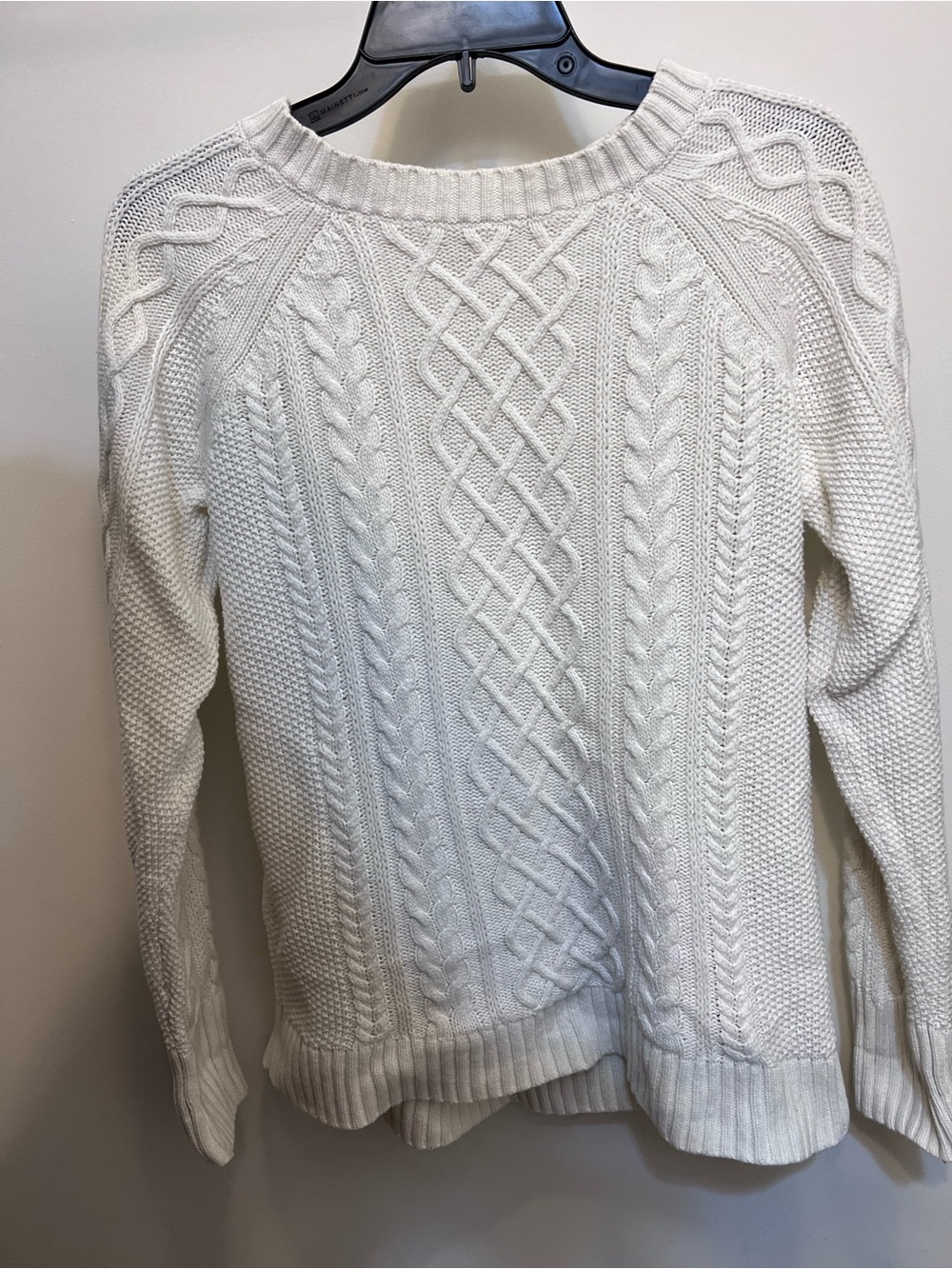 GAP Cream Cable Knit Crewneck Sweater